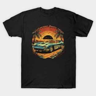 Lamborghini Miura 1966 - Sunset and Sea Vector T-Shirt